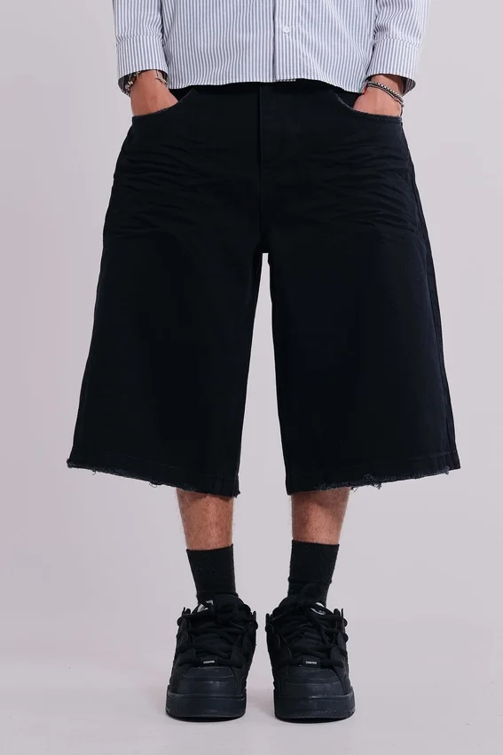 Short en jean Colossus noir sable