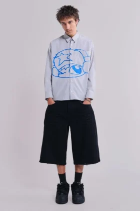 Short en jean Colossus noir sable