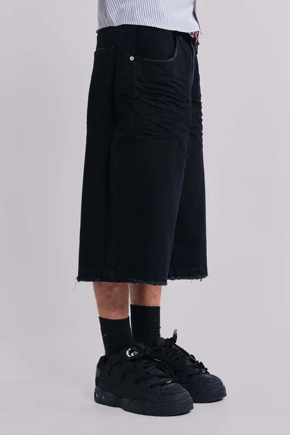 Short en jean Colossus noir sable
