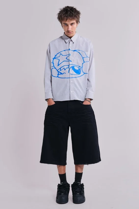Short en jean Colossus noir sable