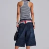 Short en jean Colossus « Union Jack » indigo