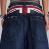Short en jean Colossus « Union Jack » indigo