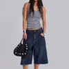 Short en jean Colossus « Union Jack » indigo