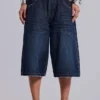 Short en jean Colossus « Union Jack » indigo