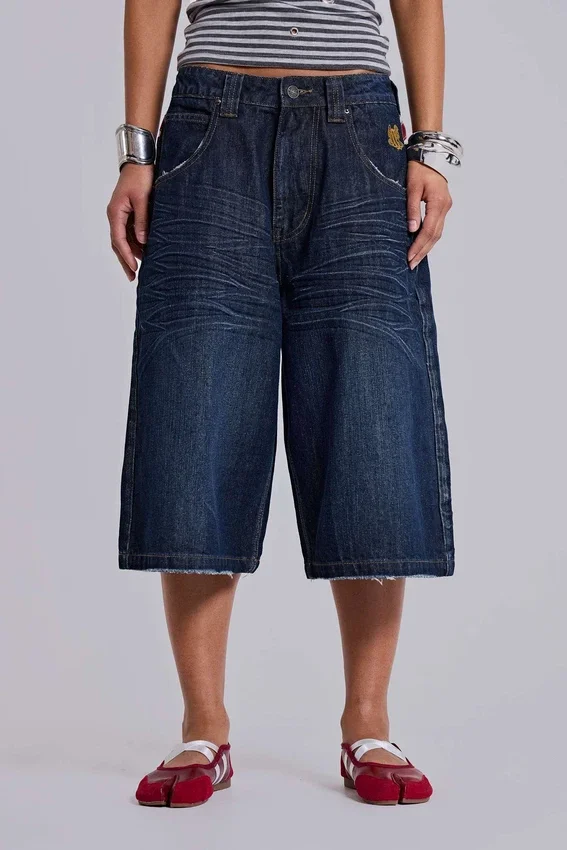 Short en jean Colossus « Union Jack » indigo