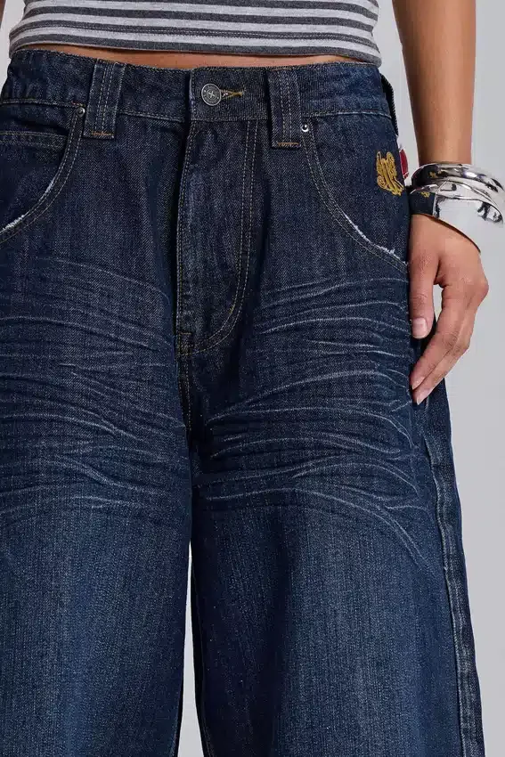 Short en jean Colossus « Union Jack » indigo