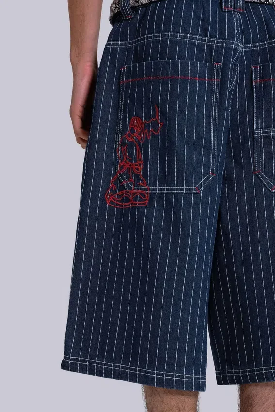 Short en jean à fines rayures « Ollie »