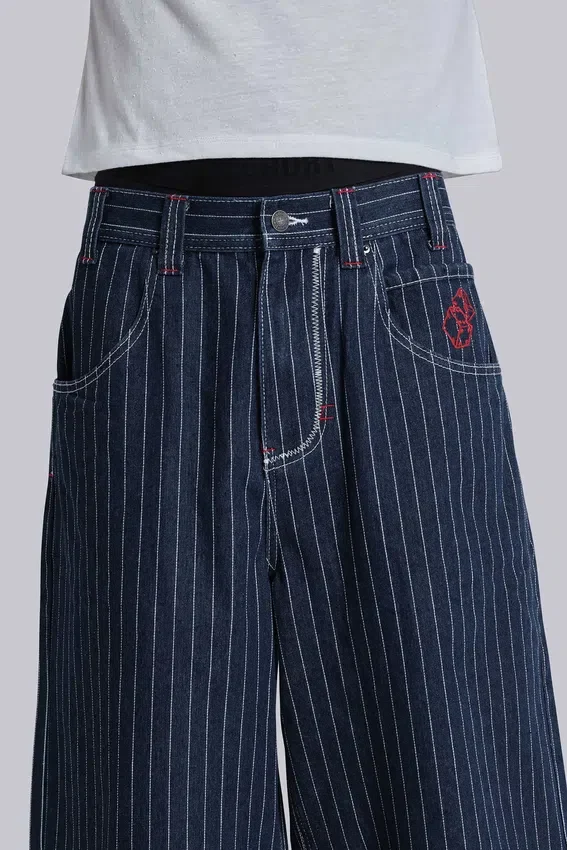 Short en jean à fines rayures « Ollie »