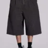 Short en jean « Jumbo Jorts » à carreaux marron