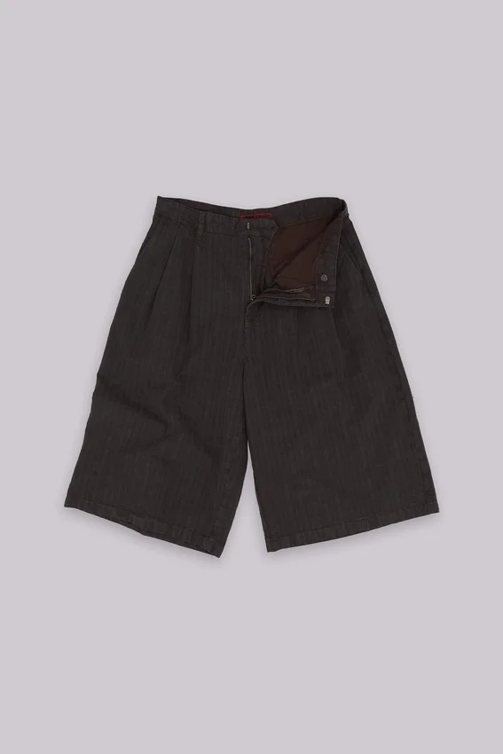 Short en jean « Jumbo Jorts » à carreaux marron