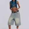 Short en jean « Jumbo Jorts » délavé clair