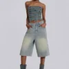Short en jean « Jumbo Jorts » délavé clair