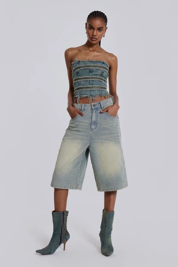 Short en jean « Jumbo Jorts » délavé clair