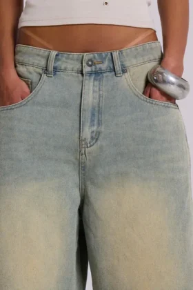 Short en jean « Jumbo Jorts » délavé clair
