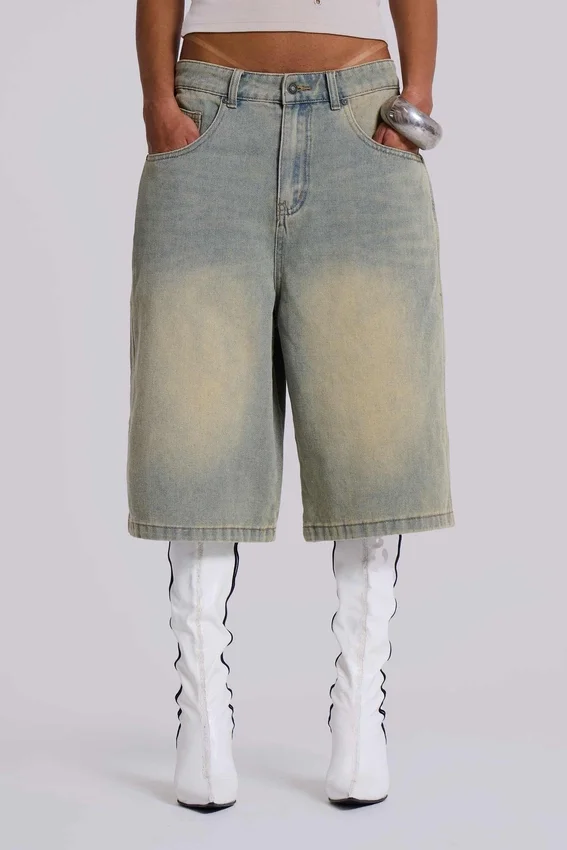 Short en jean « Jumbo Jorts » délavé clair