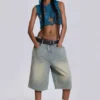 Short en jean « Jumbo Jorts » délavé clair