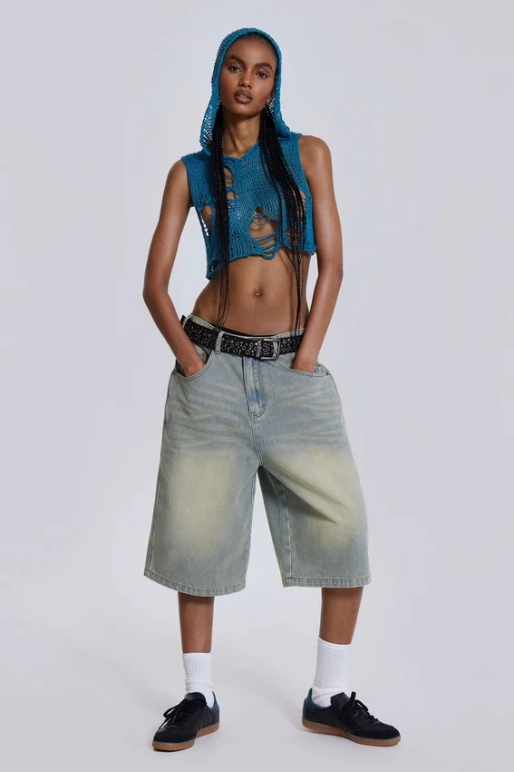 Short en jean « Jumbo Jorts » délavé clair