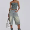 Short en jean « Jumbo Jorts » délavé clair