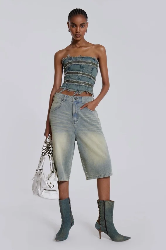 Short en jean « Jumbo Jorts » délavé clair