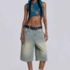 Short en jean « Jumbo Jorts » délavé clair