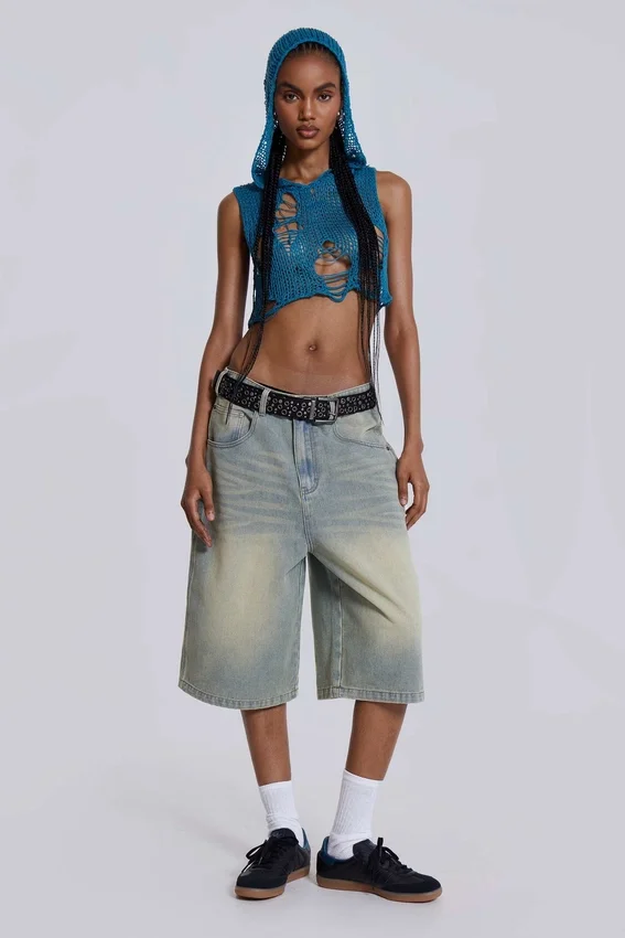 Short en jean « Jumbo Jorts » délavé clair