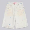 Short en jean « Paint Colossus » écru