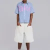 Short en jean « Paint Colossus » écru