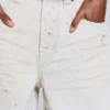 Short en jean « Paint Colossus » écru