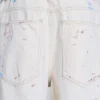 Short en jean « Paint Colossus » écru