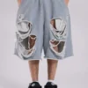 Short « Monster » gris délavé