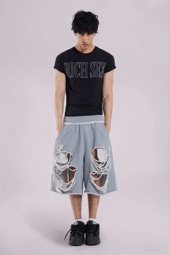 Short « Monster » gris délavé