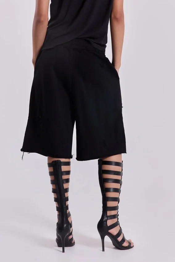 Short Monster noir délavé