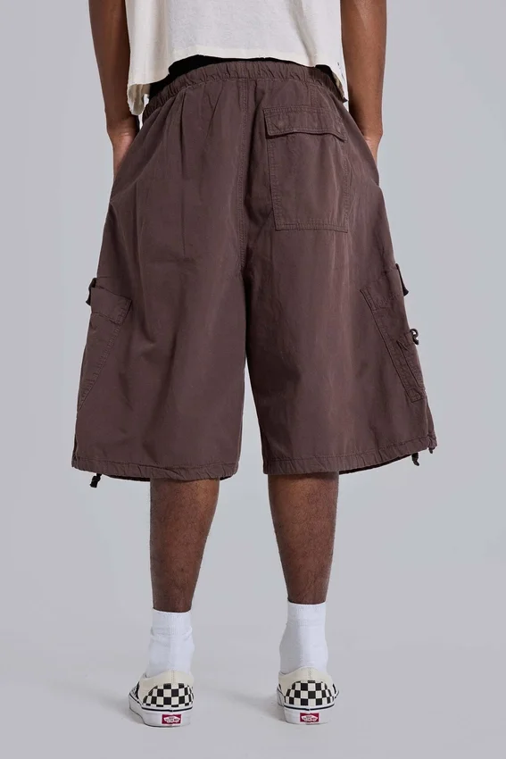 Short Parachute Cargo ample en toile de parachute marron