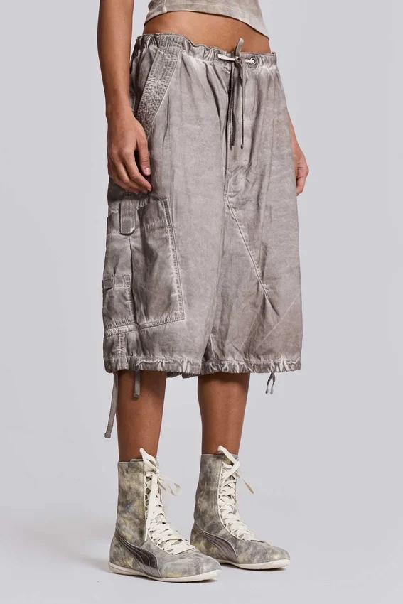 Short parachute délavé à l'huile « Stone »