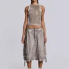 Short parachute délavé à l'huile « Stone »