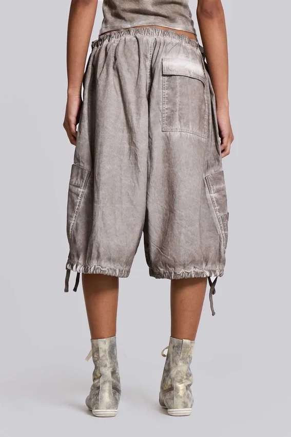 Short parachute délavé à l'huile « Stone »