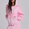 Sweat à capuche baggy « Monster Hoodie » rose sportif