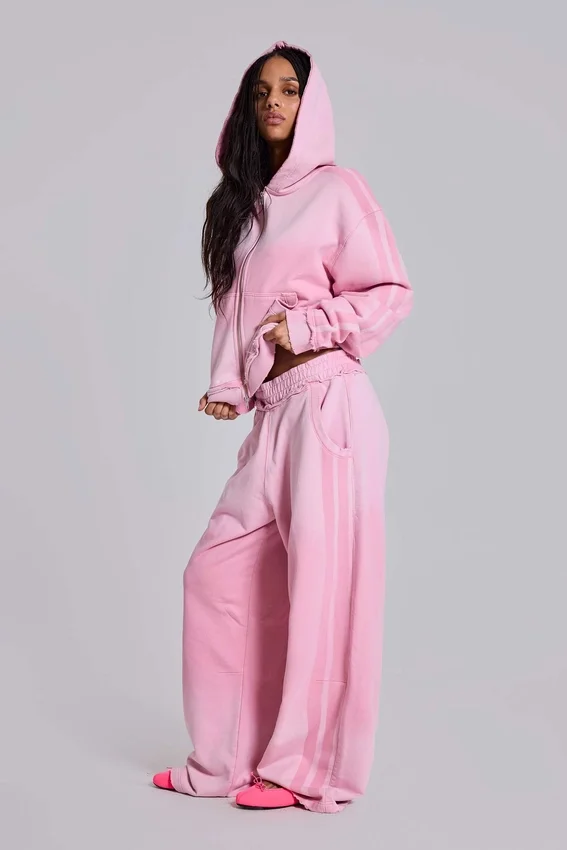 Sweat à capuche baggy « Monster Hoodie » rose sportif