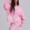 Sweat à capuche baggy « Monster Hoodie » rose sportif