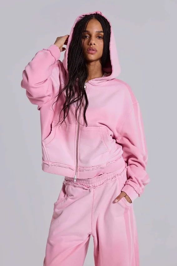 Sweat à capuche baggy « Monster Hoodie » rose sportif