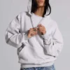 Sweat à capuche Bitten gris chiné