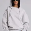 Sweat à capuche Bitten gris chiné