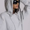 Sweat à capuche Bitten gris chiné