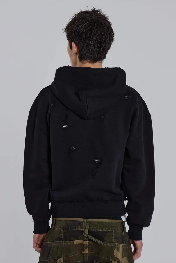 Sweat à capuche Bitten noir