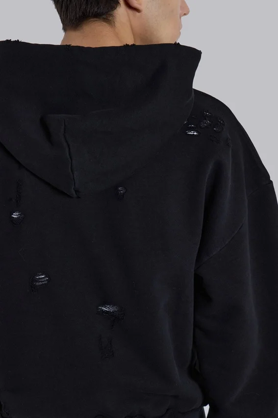 Sweat à capuche Bitten noir