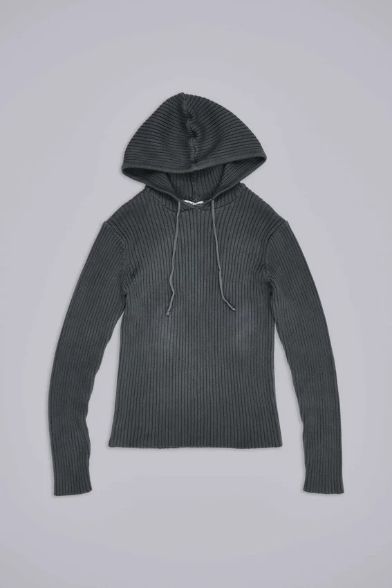 Sweat à capuche à col côtelé Dornan