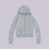 Sweat à capuche gris à pois