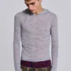 Sweat à capuche « Mist » en gris chiné