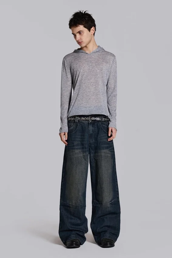 Sweat à capuche « Mist » en gris chiné