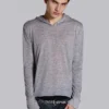 Sweat à capuche « Mist » en gris chiné